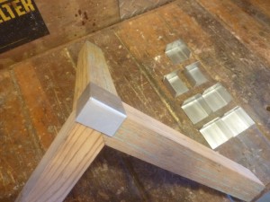 The Challenge joint with a possible solution - the three-sided aluminum glue up cage!